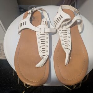 White Studded Gladiator Sandals | Boho Festival Vibes ✨